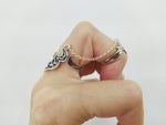Armenian jewelry Double ring with chain Silver 925