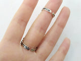 Armenian jewelry Double ring with chain Silver 925 red quartz stone