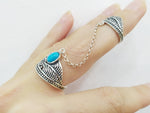 Armenian jewelry Double ring Silver 925 turquoise