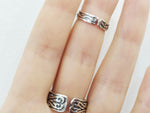 Armenian jewelry Double ring with chain Silver 925 red quartz stone