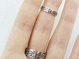 Armenian jewelry Double ring with chain Silver 925 red quartz stone