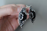 Very big earrings 925 Silver Black Onyx stone