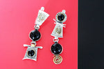 Earrings and ring green and yellow gemstone SILVER 925