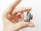 Carnelian  Dome Ring Marcasite Filigree Sterling silver 925