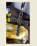 Cross Silver 925 and gold plated flower