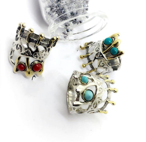 Multi stone ring Silver gold plated with gemstones CHOOSE