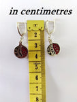 Silver pomegranates Earrings with red zircon stones Armenian