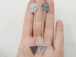 Very long earrings sterling silver 925 Armenian handmade