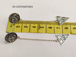 Very long chain earrings Silver 925 fire pattern