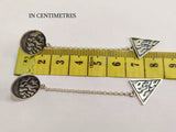 Very long chain earrings Silver 925 fire pattern