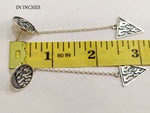 Very long chain earrings Silver 925 fire pattern