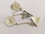 Very long chain earrings Silver 925 fire pattern