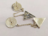 Very long chain earrings Silver 925 fire pattern