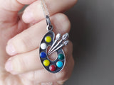 Artist palette SILVER 925 Charm Paint palette and brush