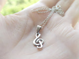 Treble clef Pendant SILVER 925 Musician gift jewelry Unisex small charm