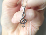 Treble clef Pendant SILVER 925 Musician gift jewelry Unisex small charm