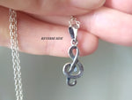 Treble clef Pendant SILVER 925 Musician gift jewelry Unisex small charm