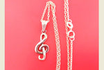 Treble clef Pendant SILVER 925 Musician gift jewelry Unisex small charm