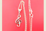 Treble clef Pendant SILVER 925 Musician gift jewelry Unisex small charm