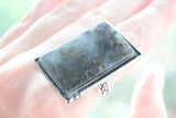 Labradorite jewelry set Sterling silver 925 Rectangle earrings and ring