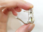 Earrings small Gold and silver 925 greenish yellow  zircon jewelry
