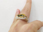 Earrings small Gold and silver 925 greenish yellow  zircon jewelry