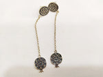 Armenian earrings silver 925 Very long with eternity symbol and pomegranate