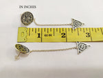 Very long earrings on chains Sterling silver 925 Floral pattern Armenian handmade