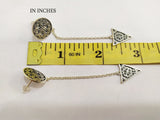 Very long earrings on chains Sterling silver 925 Floral pattern Armenian handmade