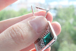 Emerald green zircon RING Sterling silver 925