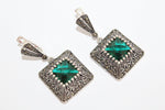 Emerald green zircon RING Sterling silver 925