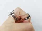 Armenian 925 silver ring with red lab quartz stones