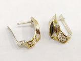Gold silver 925 Earrings eyes and unusual ring size 9 for middle finger
