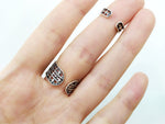 Black onyx gem Double ring sterling silver 925