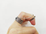 Black onyx gem Double ring sterling silver 925