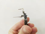 Earrings ring silver 925 Natural carbide druse navy blue