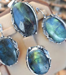 Earrings Labradorite Silver 925 Floral sterling jewelry for women