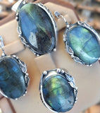 Earrings Labradorite Silver 925 Floral sterling jewelry for women