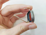 Earrings Carnelian brown cabochon Marcasite Sterling silver 925