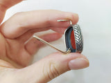 Earrings Carnelian brown cabochon Marcasite Sterling silver 925