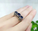 Statement ring Rose Flower jewelry SILVER 925 white zircon stones