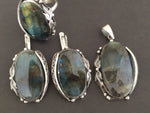 Earrings Labradorite Silver 925 Floral sterling jewelry for women