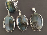 Earrings Labradorite Silver 925 Floral sterling jewelry for women
