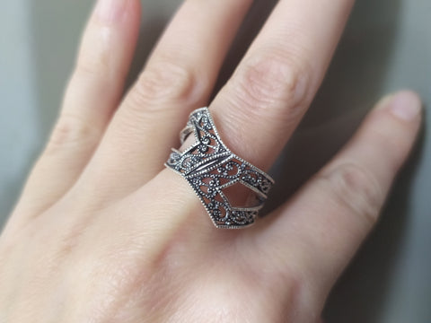 Women band ring Silver 925 sparkle jewelry