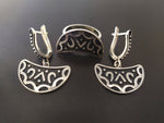 Small earrings silver 925 women jewelry Oxidized black