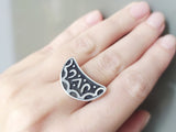 Small earrings silver 925 women jewelry Oxidized black