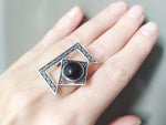 Black onyx silver 925 rectangle Ring Jewelry Armenian handmade