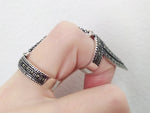 Double ring Sterling Shield ring adjustable jewelry marcasite
