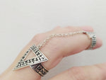 Double ring Silver 925 triangle pointed