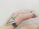 Double ring Silver 925 triangle pointed